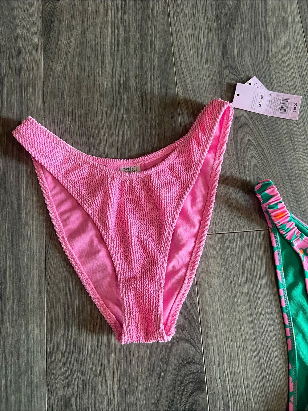 TWO: wild fable Bikini Bottoms! Pink & Green Floral Bikini Bottoms